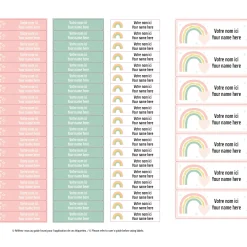 Essential Name Labels - Pink Rainbows