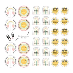 Essential Name Labels - Pink Rainbows