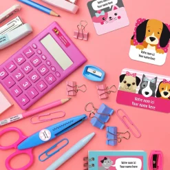 Essential Name Labels - Pink Dog