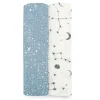 Essentials Silky Soft Muslin Swaddles 2 Pack - Cosmic galaxy