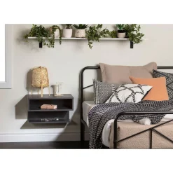 Floating Nightstand - Sazena Gray Oak