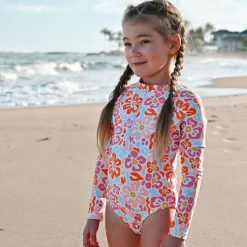 Flower Power Long Sleeves Swimsuit 2-14y