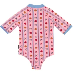 Flower Stripe Uv Swimsuit 2-10