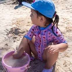 Flower Stripe Uv Swimsuit 2-10