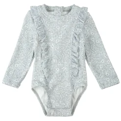 Flowers Long Sleeve UV Swimsuit 2-6y