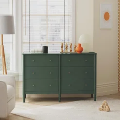 Frem 6-Drawer Dresser - Forest Green