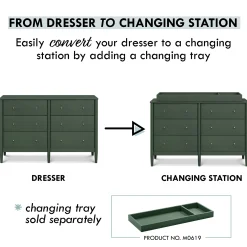 Frem 6-Drawer Dresser - Forest Green
