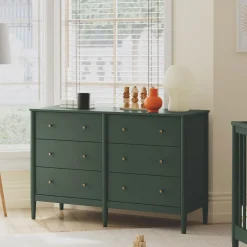 Frem 6-Drawer Dresser - Forest Green