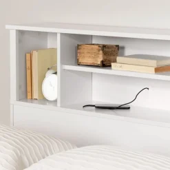 Fusion Double/Queen Bookcase Headboard - Pure White