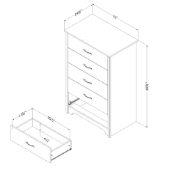 Fusion 5-Drawer Chest - Pure White
