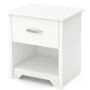 Fusion 1-Drawer Nightstand with Storage - Pure White