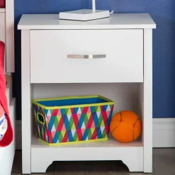 Fusion 1-Drawer Nightstand with Storage - Pure White