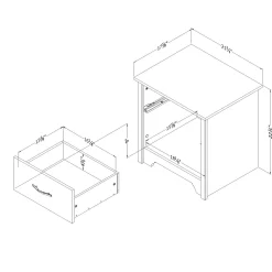 Fusion 1-Drawer Nightstand with Storage - Pure White