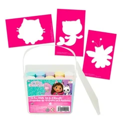 Gabby's Dollhouse Sidewalk Chalk Bucket with Stencils