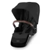 Gazelle S Second Seat – Moon Black with Brown Bumper Bar