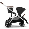 Gazelle S Stroller - Silver Frame with Moon Black Seat