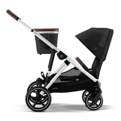 Gazelle S Stroller - Silver Frame with Moon Black Seat