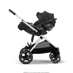 Gazelle S Stroller - Silver Frame with Moon Black Seat
