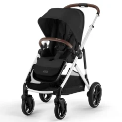 Gazelle S Stroller - Silver Frame with Moon Black Seat