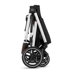 Gazelle S Stroller - Silver Frame with Moon Black Seat