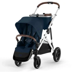 Gazelle S Stroller - Silver Frame with Ocean Blue Seat