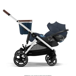 Gazelle S Stroller - Silver Frame with Ocean Blue Seat