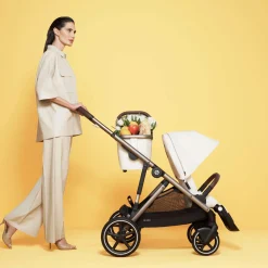 Gazelle S Stroller - Silver Frame with Ocean Blue Seat