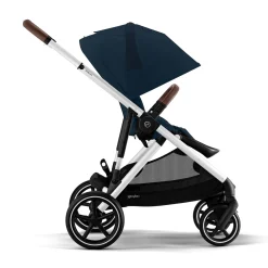 Gazelle S Stroller - Silver Frame with Ocean Blue Seat