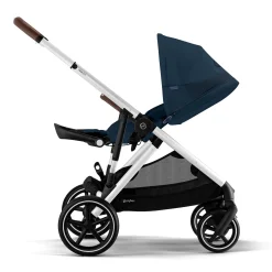 Gazelle S Stroller - Silver Frame with Ocean Blue Seat