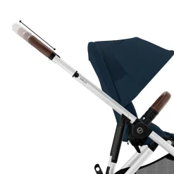 Gazelle S Stroller - Silver Frame with Ocean Blue Seat