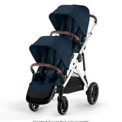 Gazelle S Stroller - Silver Frame with Ocean Blue Seat