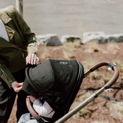 Gazelle S Stroller - Taupe Frame with Moon Black Seat