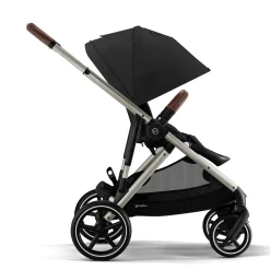 Gazelle S Stroller - Taupe Frame with Moon Black Seat