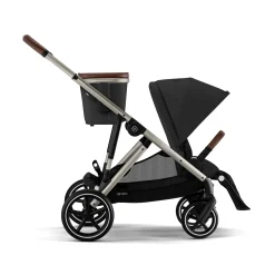 Gazelle S Stroller - Taupe Frame with Moon Black Seat
