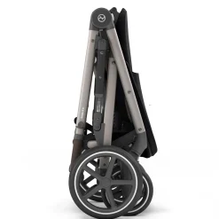 Gazelle S Stroller - Taupe Frame with Moon Black Seat