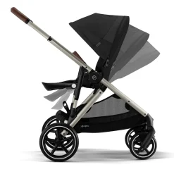 Gazelle S Stroller - Taupe Frame with Moon Black Seat