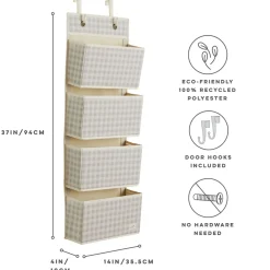Gingham Beige Door Organizer