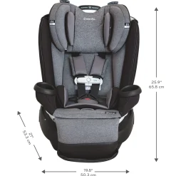 Gold Revolve360 Extend All-in-One Rotational Car Seat with SensorSafe - Moonstone Gray