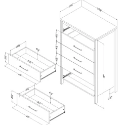 Gravity 5-Drawer Chest Dresser - Gray Maple