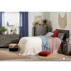 Gravity 2-Drawer Nightstand with Storage - Gray Maple