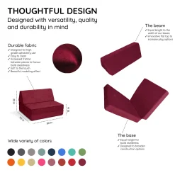 Half Modular Sofa - Cranberry Rain