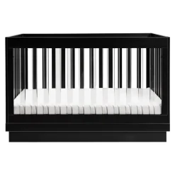 Harlow 3-in-1 Convertible Crib with Toddler Bed Conversion Kit - Black / Acrylic
