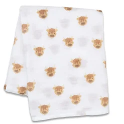 Highland Cow- cotton Muslin Swaddle
