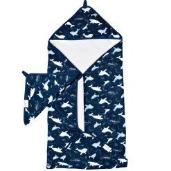 Hooded Towel Set - Whales