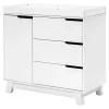 Hudson 3-Drawer Changer Dresser with Removable Changing Tray - White