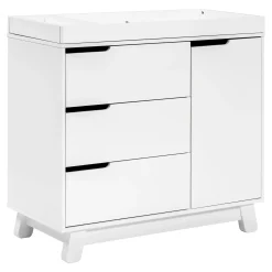 Hudson 3-Drawer Changer Dresser with Removable Changing Tray - White