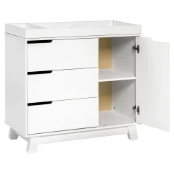 Hudson 3-Drawer Changer Dresser with Removable Changing Tray - White