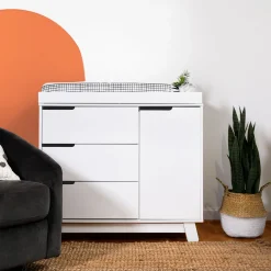 Hudson 3-Drawer Changer Dresser with Removable Changing Tray - White