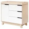 Hudson 3-Drawer Changer Dresser with Removable Changing Tray - Washed Natural / White