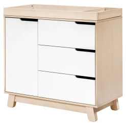Hudson 3-Drawer Changer Dresser with Removable Changing Tray - Washed Natural / White